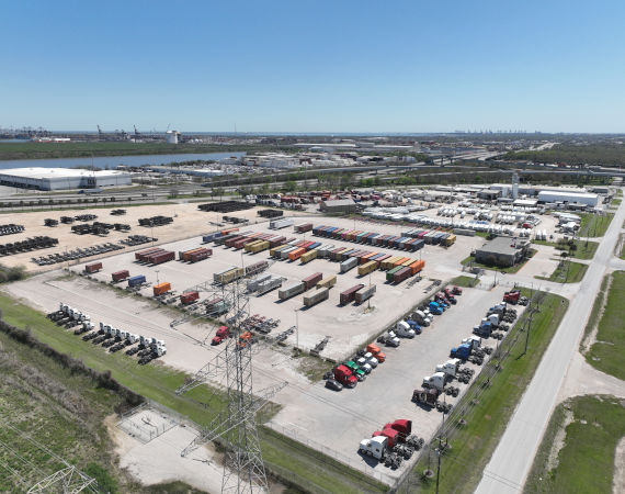 container yard drone photo of IMC La Porte, TX yard